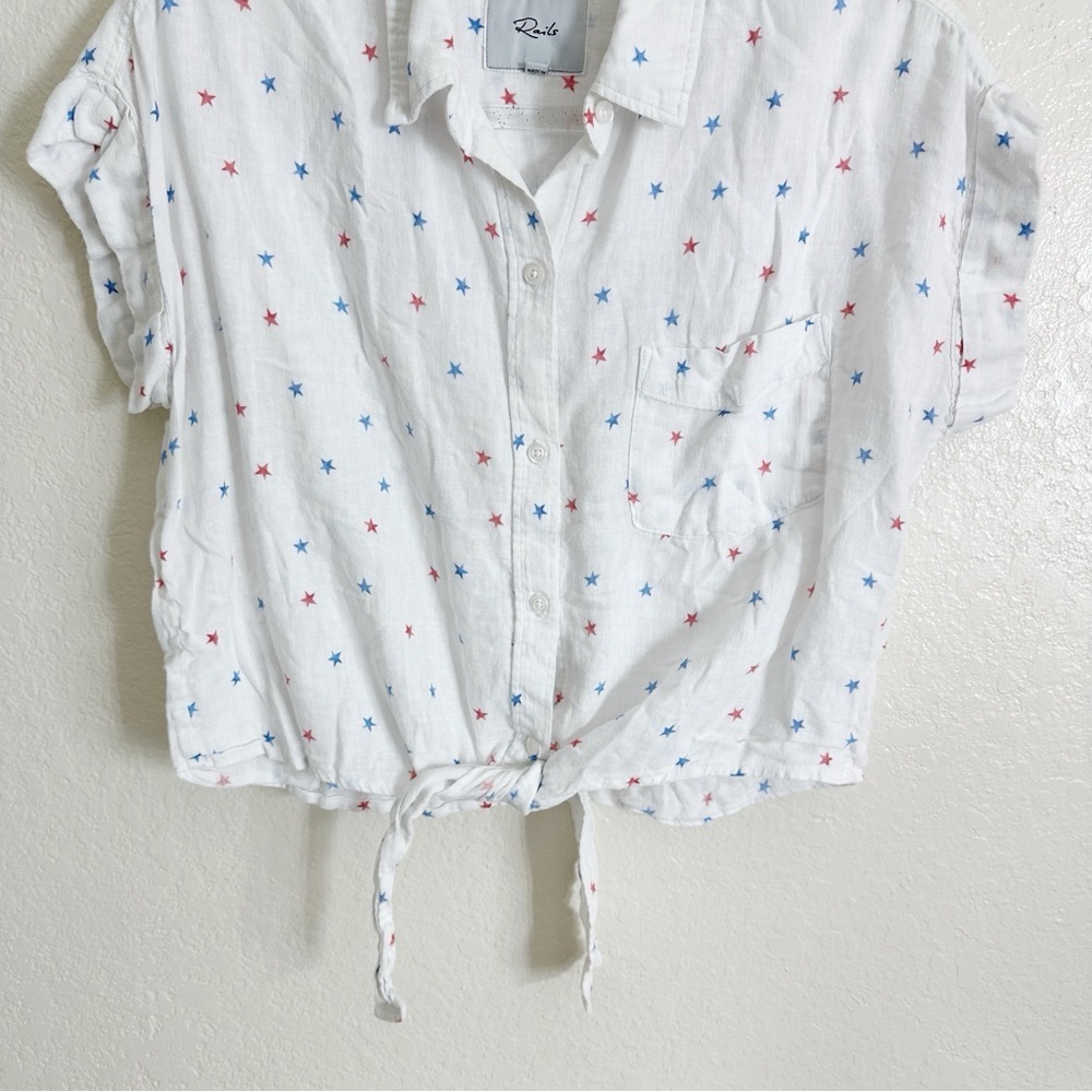 Rails Amelie Tie Front Shirt white size M - Picture 8 of 12